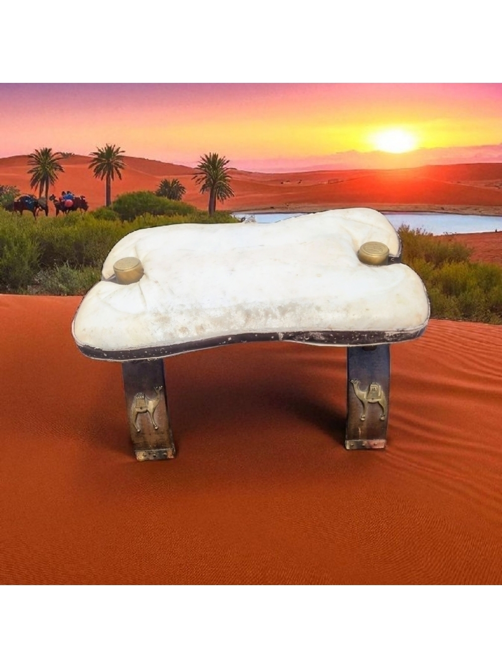 Vintage Egyptian Camel Saddle Stool Fresh From Storage